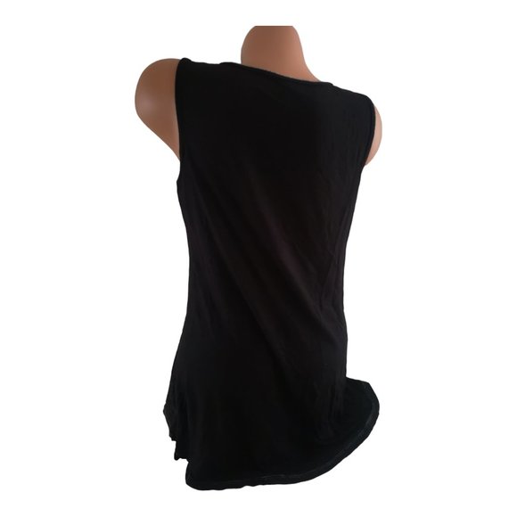 Studded Western Rodeo Hi-Low Sleeveless Top Shirt Black L - Picture 3 of 4